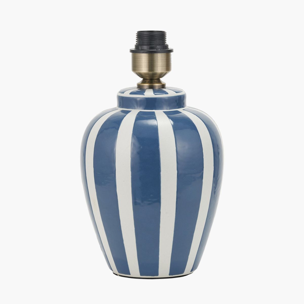 Pacific Lifestyle Priscilla Denim Blue Striped Ceramic Table Lamp Base
