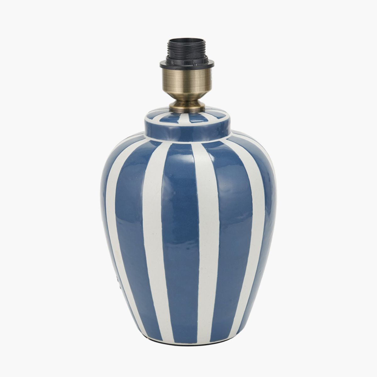 Pacific Lifestyle Priscilla Denim Blue Striped Ceramic Table Lamp Base