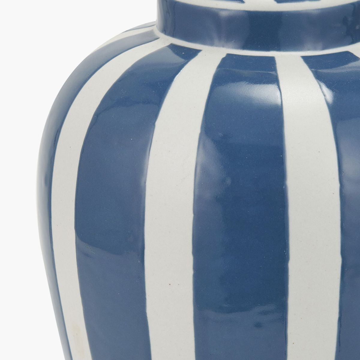 Pacific Lifestyle Priscilla Denim Blue Striped Ceramic Table Lamp Base