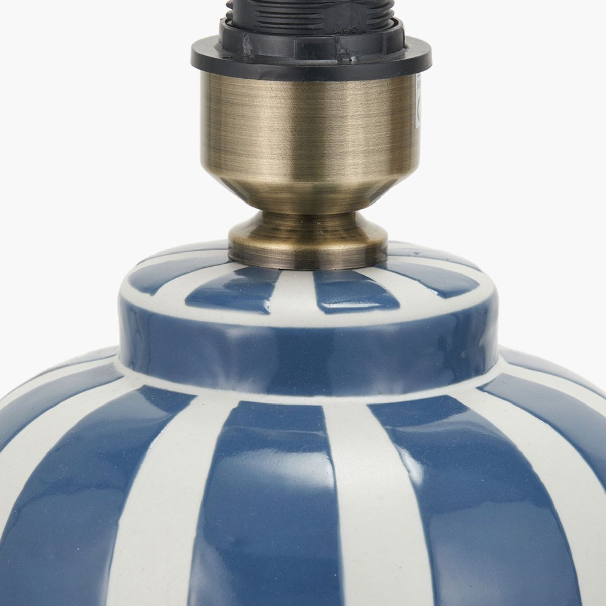Pacific Lifestyle Priscilla Denim Blue Striped Ceramic Table Lamp Base