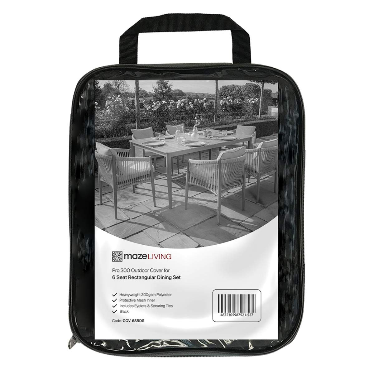 Maze - Pro 300 Outdoor Furniture Cover for 6 Seat Rectangular Dining Set