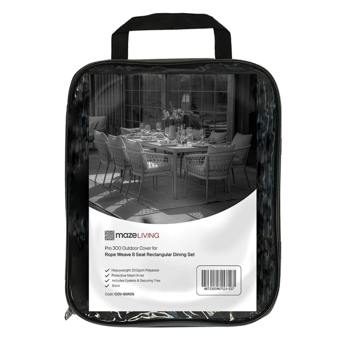 Maze - Pro 300 Outdoor Furniture Cover for 8 Seat Rectangular Dining Set