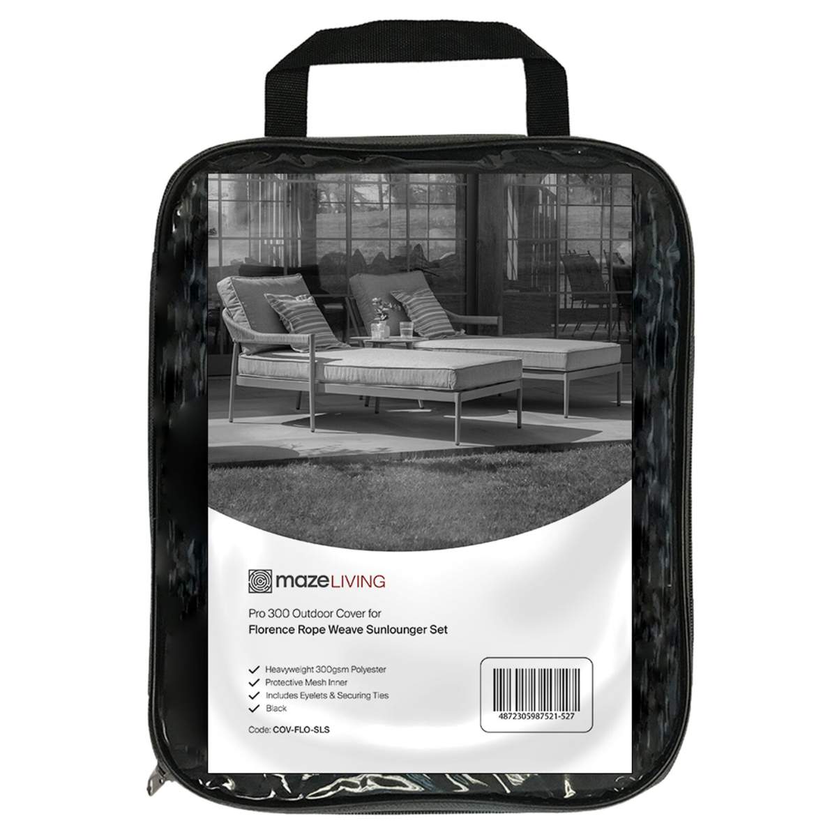 Maze - Pro 300 Outdoor Furniture Cover for Florence Rope Weave Sunlounger Set