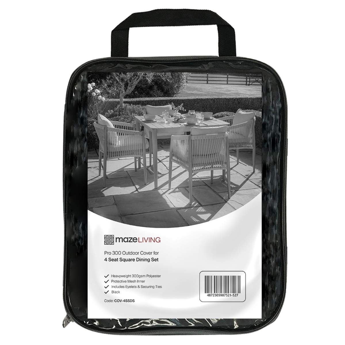 Maze - Pro 300 Outdoor Furniture Cover for 4 Seat Square Dining Set