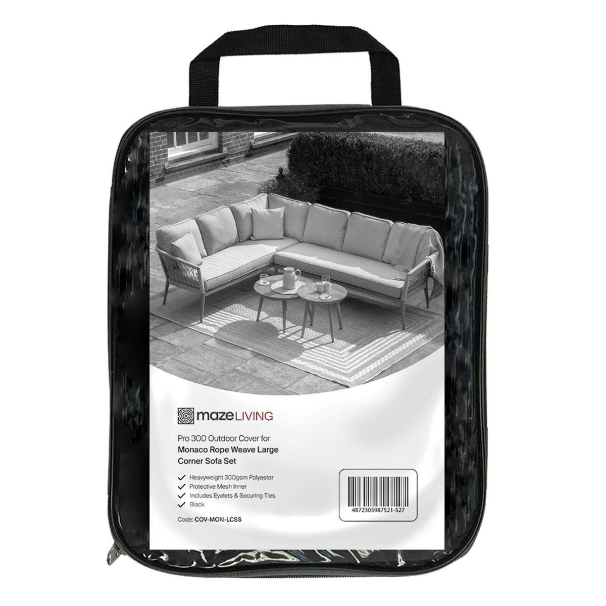 Maze - Pro 300 Outdoor Furniture Cover for Monaco Rope Weave Large Corner Sofa Set