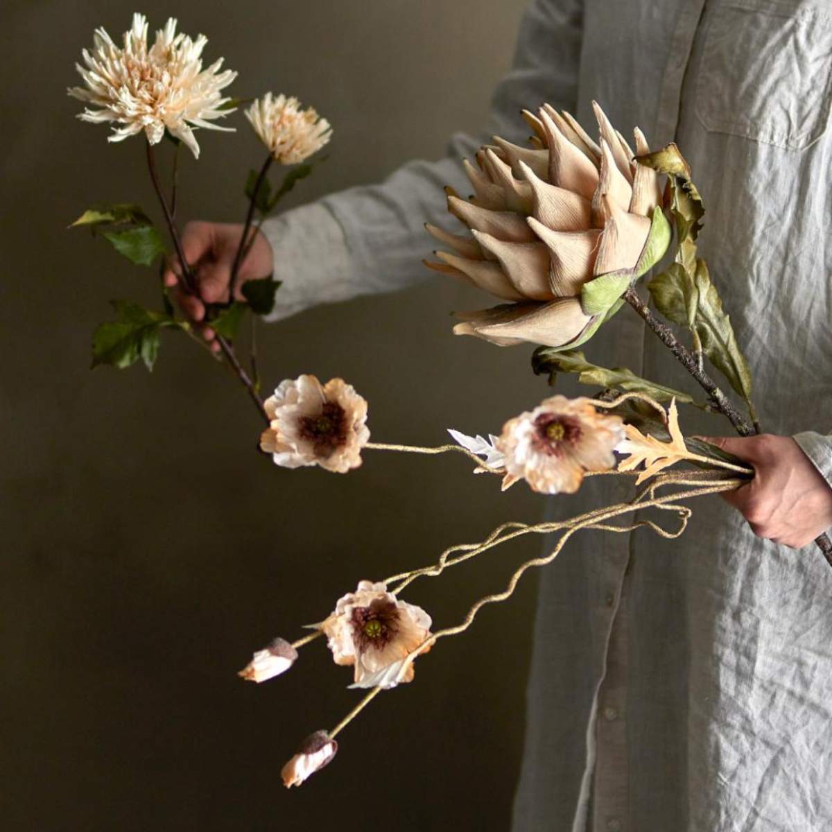 Bloomingville Protea Stem, Nature, Artificial Flowers