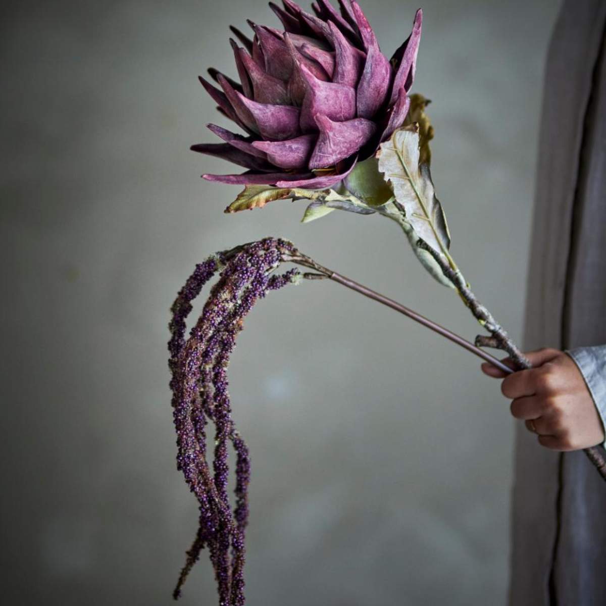 Bloomingville Protea Stem, Purple, Artificial Flowers