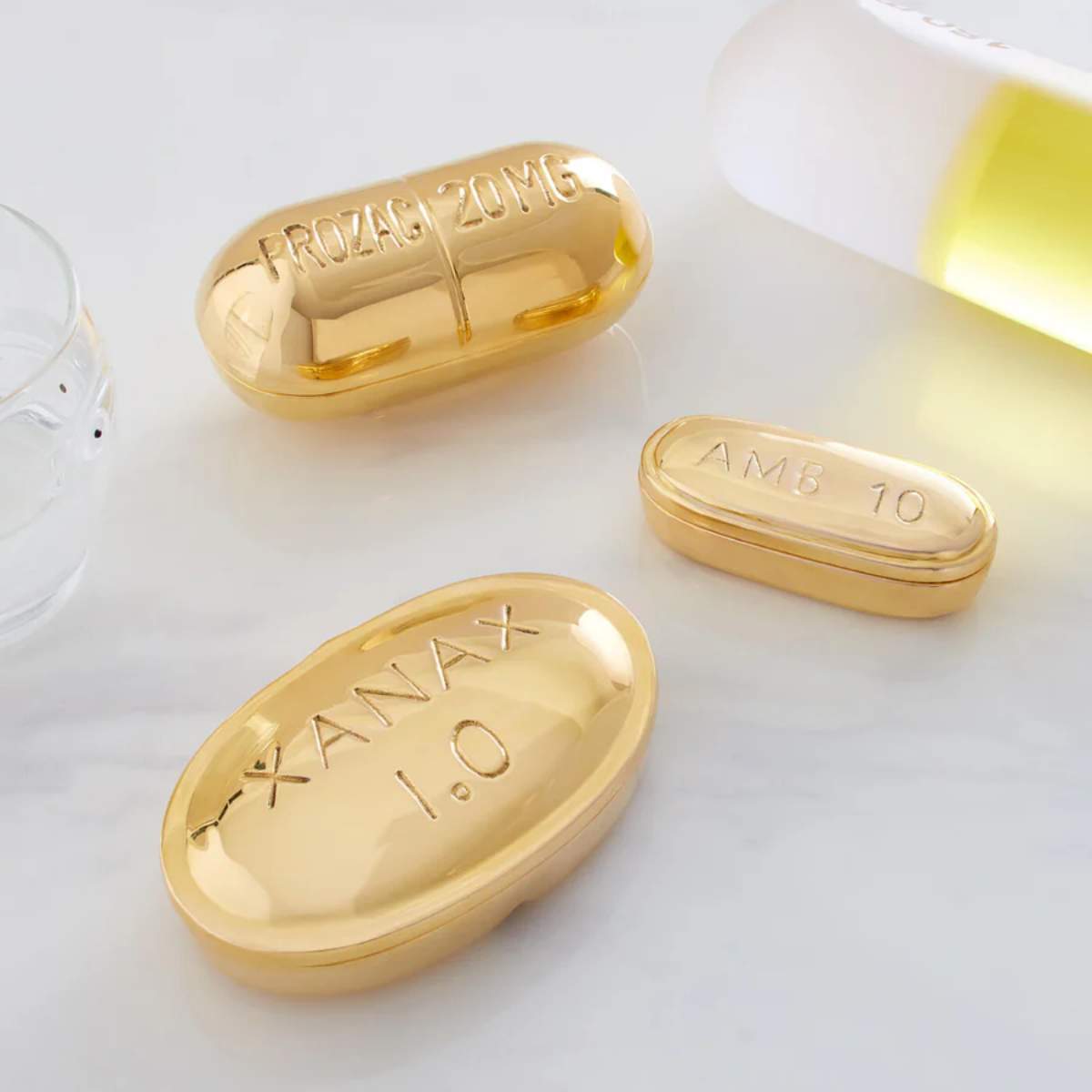 Jonathan Adler Prozac Pill Box Brass