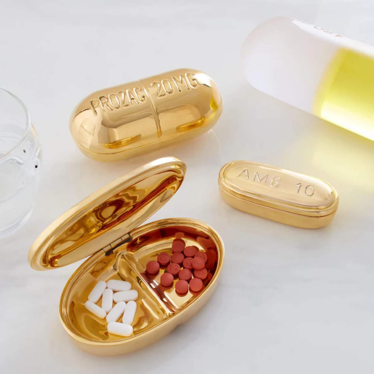 Jonathan Adler Prozac Pill Box Brass
