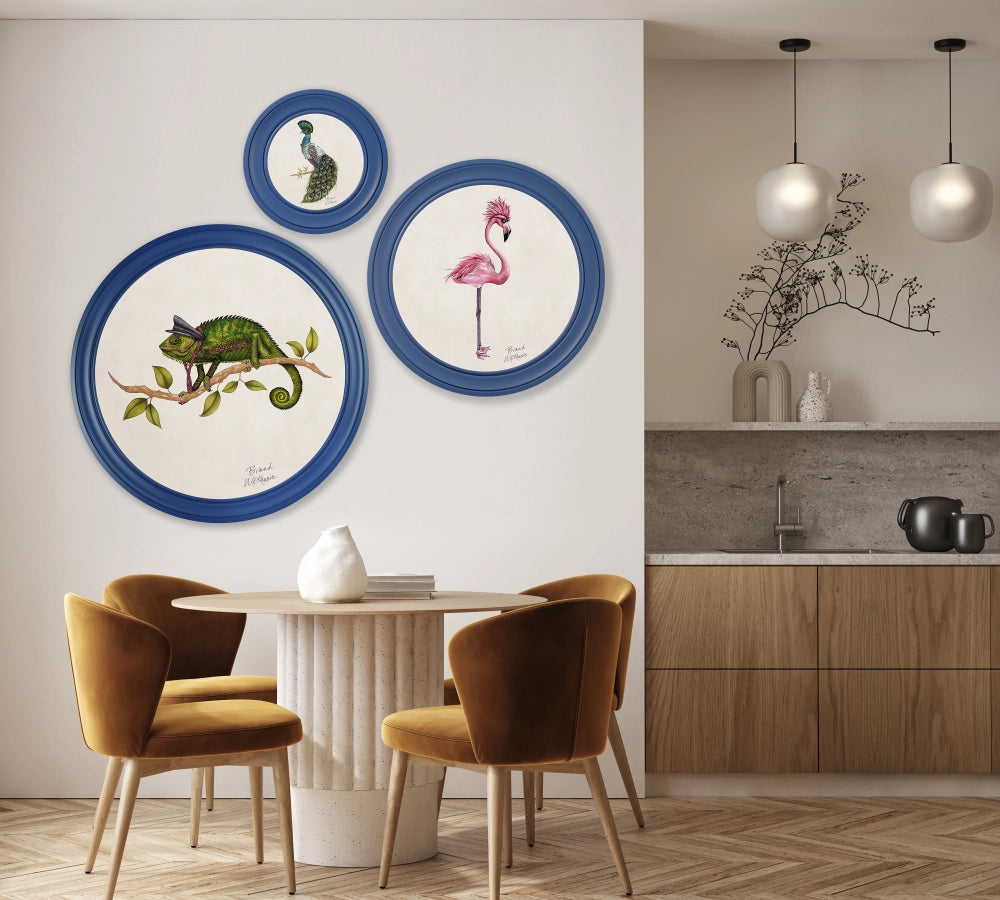 Brand McKenzie Punk Rocks Fiona Framed Round Art Print with Chalk White Background