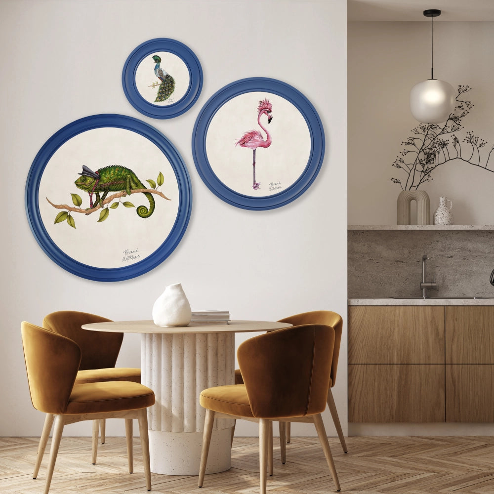 Brand McKenzie Punk Rocks Fiona Framed Round Art Print with Chalk White Background