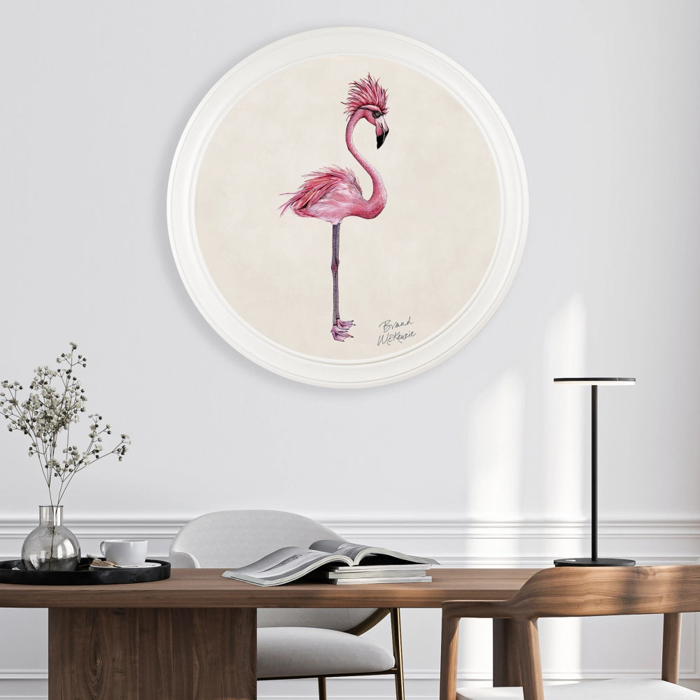 Brand McKenzie Punk Rocks Prince Framed Round Art Print with Chalk White Background