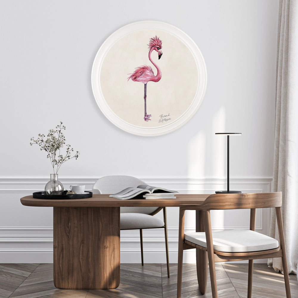 Brand McKenzie Punk Rocks Prince Framed Round Art Print with Chalk White Background