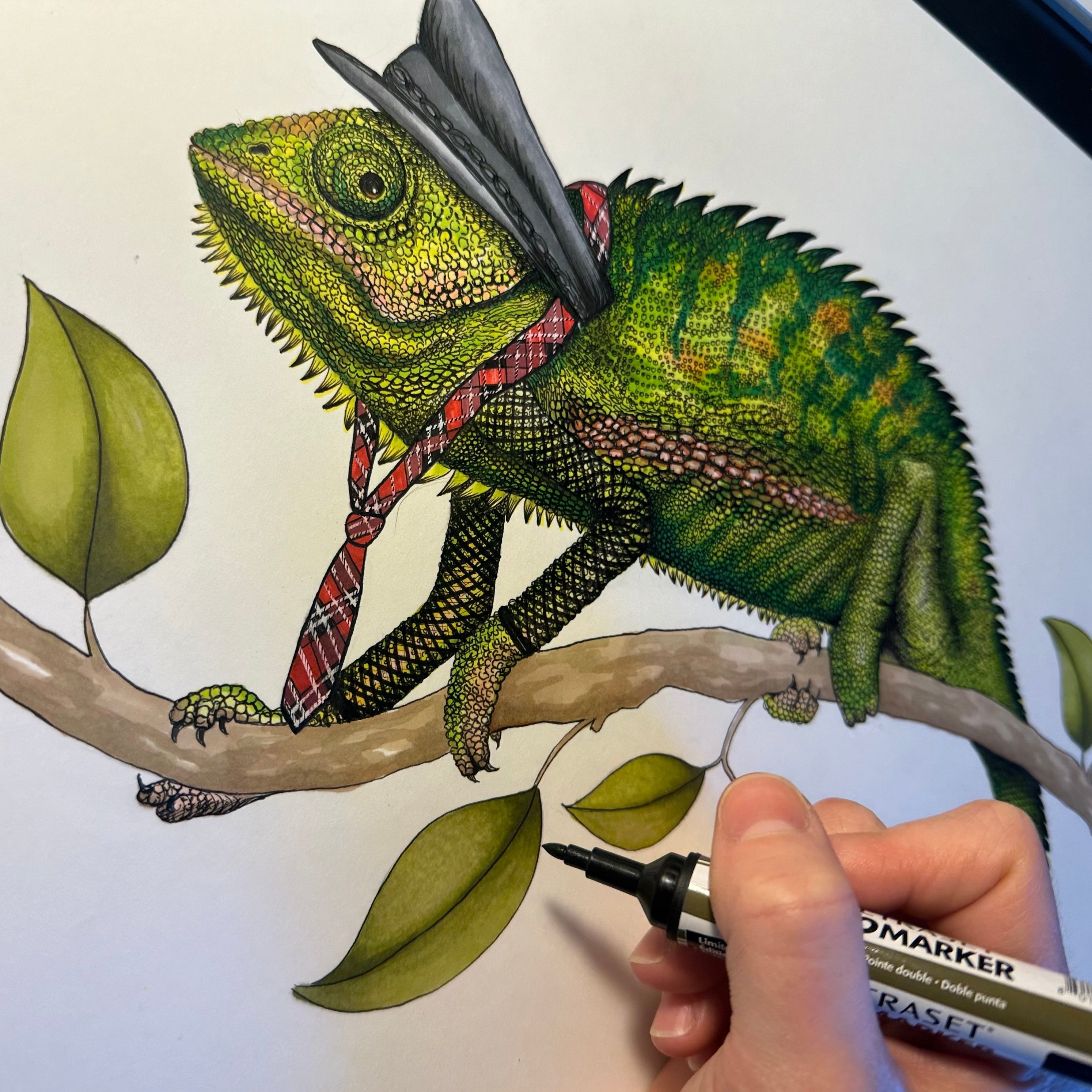 Brand McKenzie Punk Rocks Cleo Framed Round Art Print with Chalk White Background