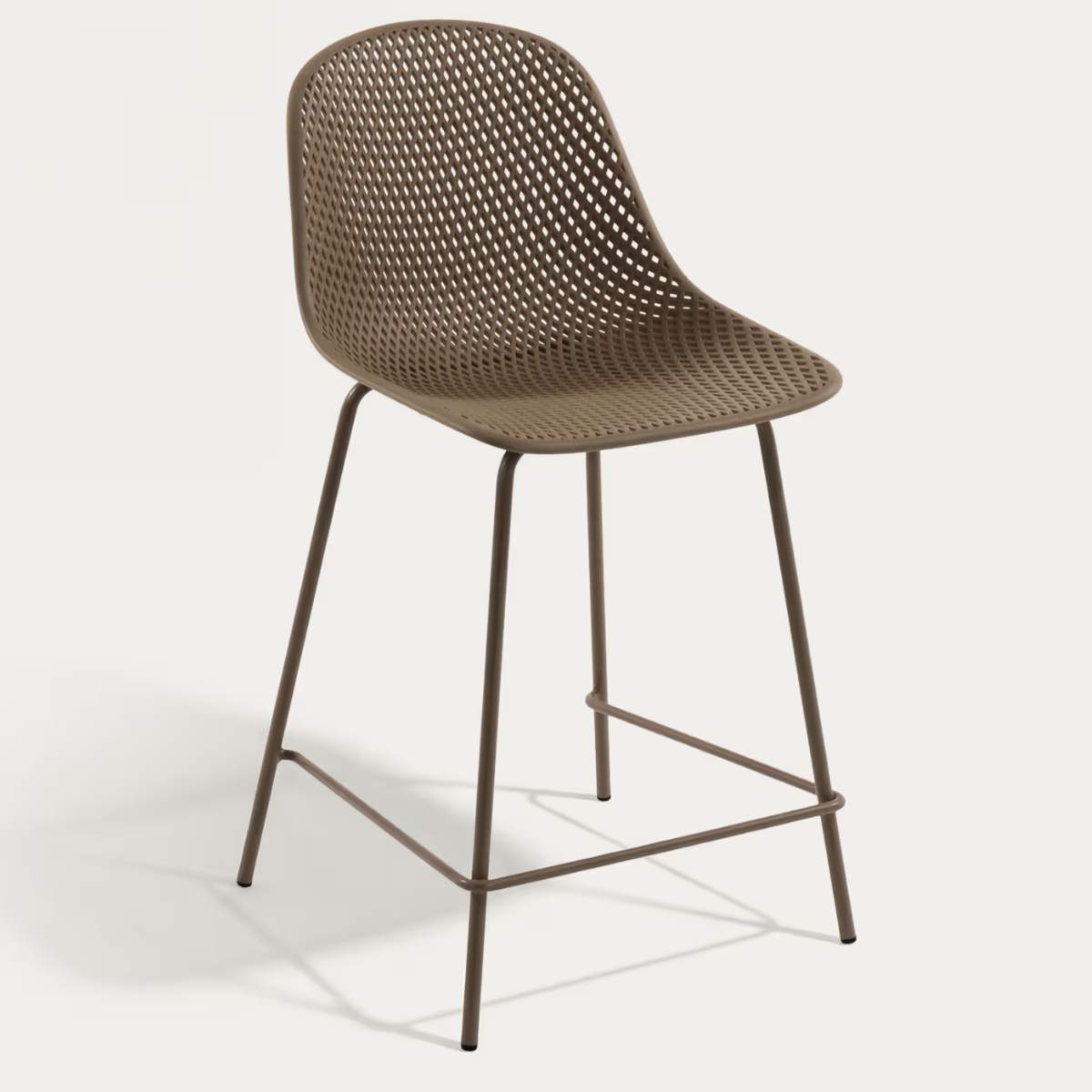 Kave Home Quinby brown outdoor stool 65cm
