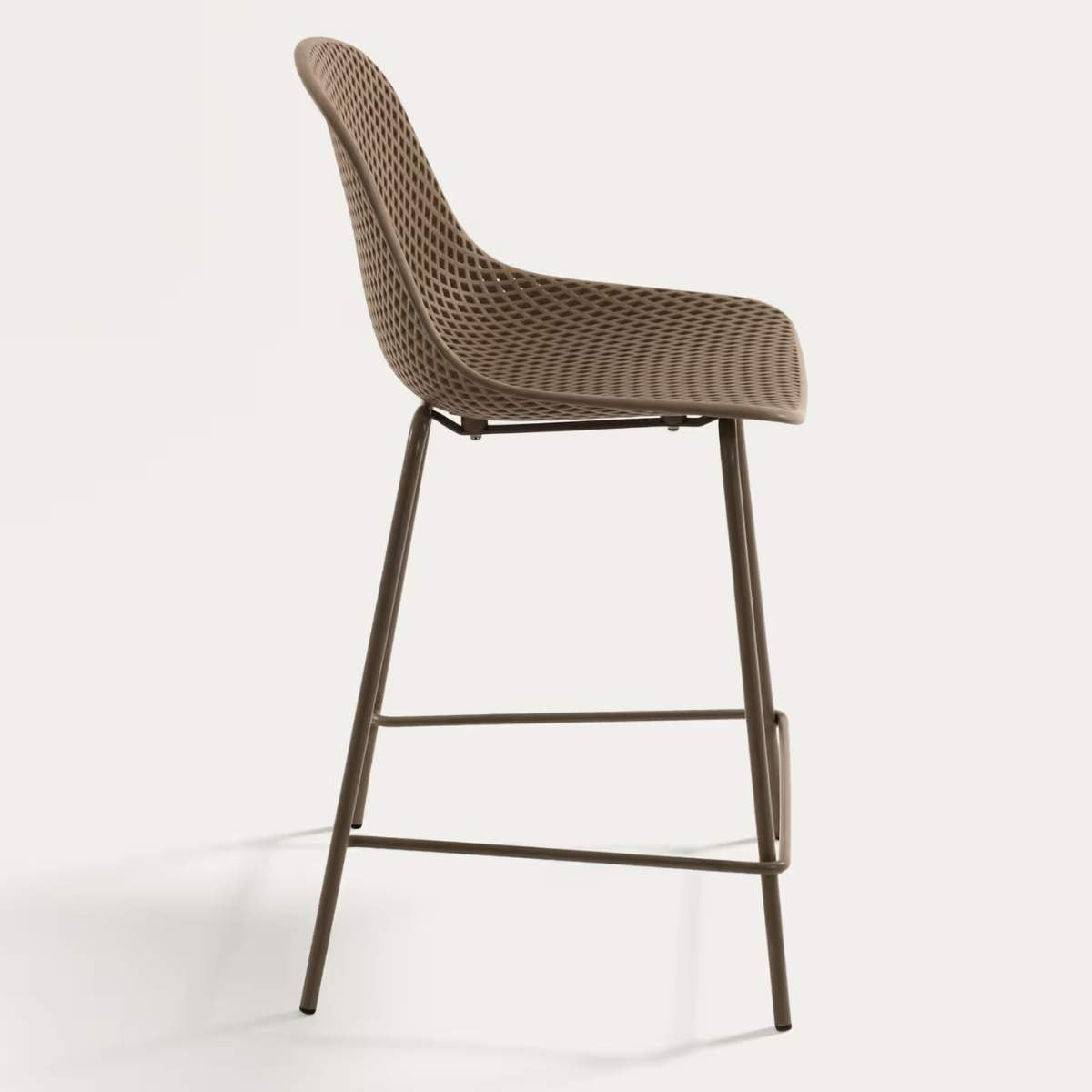 Kave Home Quinby brown outdoor stool 65cm