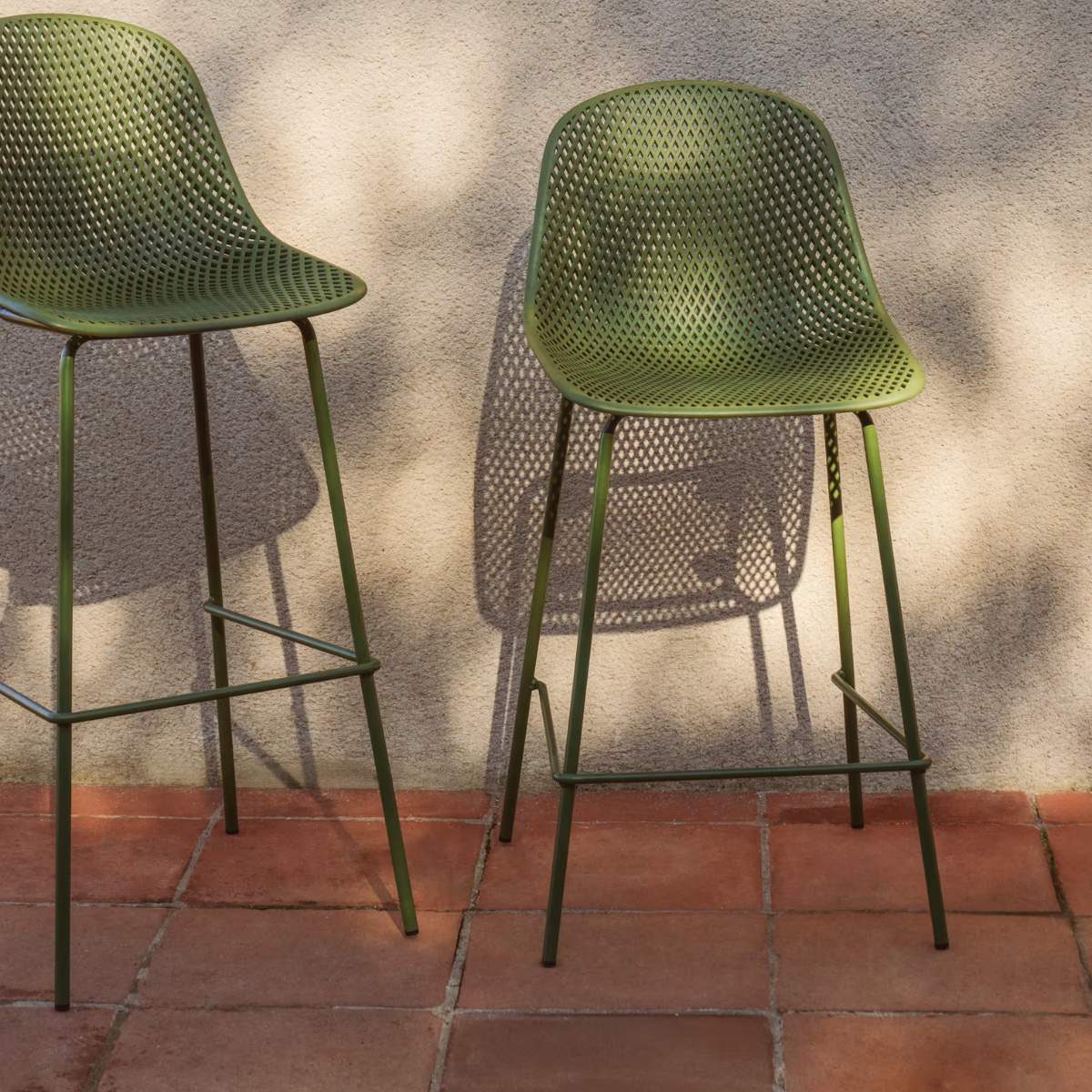 Kave Home Quinby brown outdoor stool 65cm