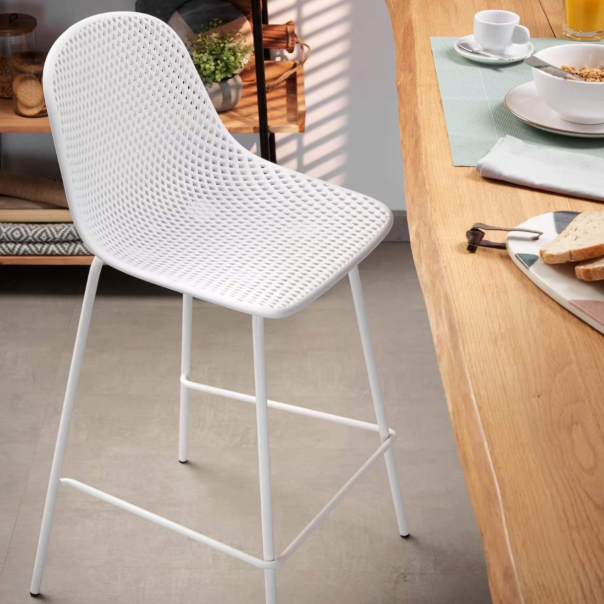 Kave Home Quinby brown outdoor stool 65cm