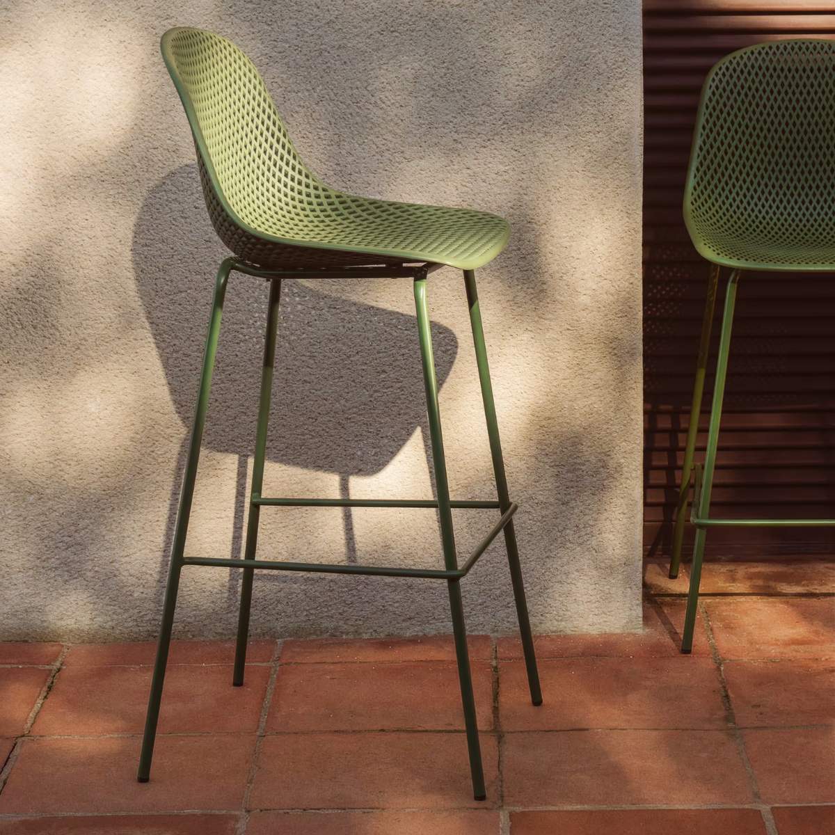 Kave Home Quinby brown outdoor stool 75cm