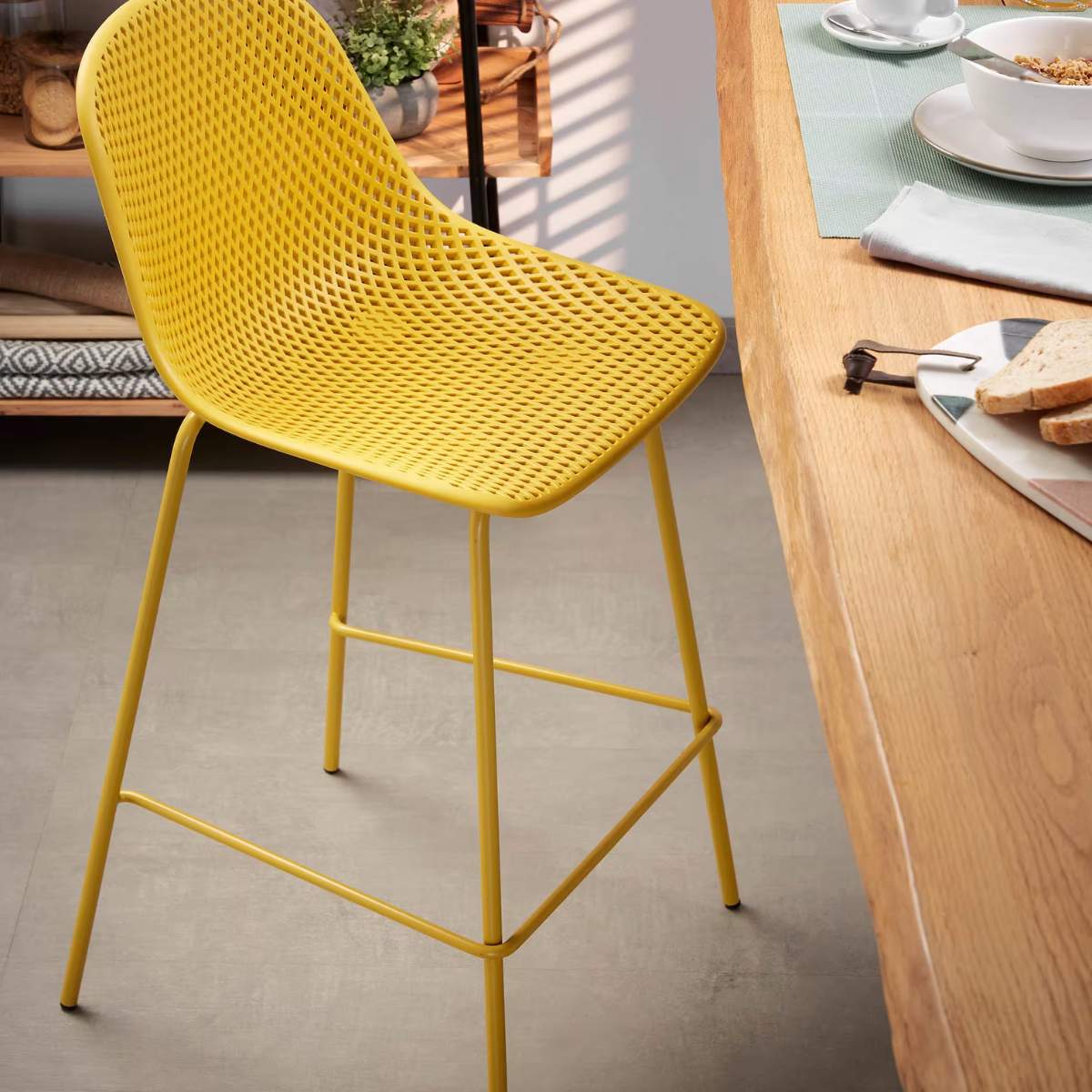 Kave Home Quinby brown outdoor stool 75cm