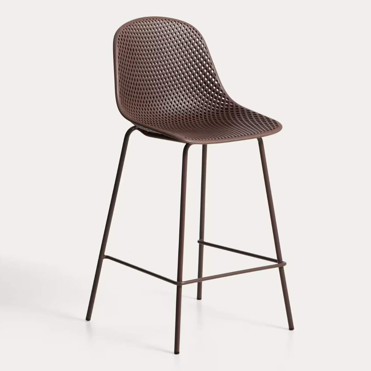 Kave Home Quinby brown outdoor stool 65cm