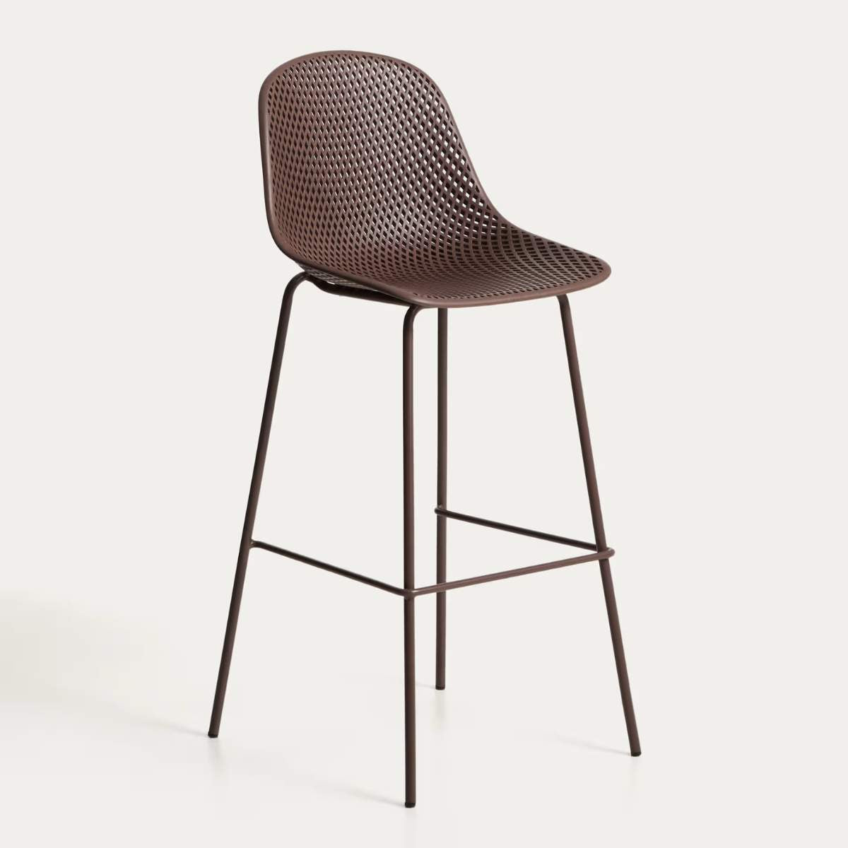 Kave Home Quinby brown outdoor stool 75cm