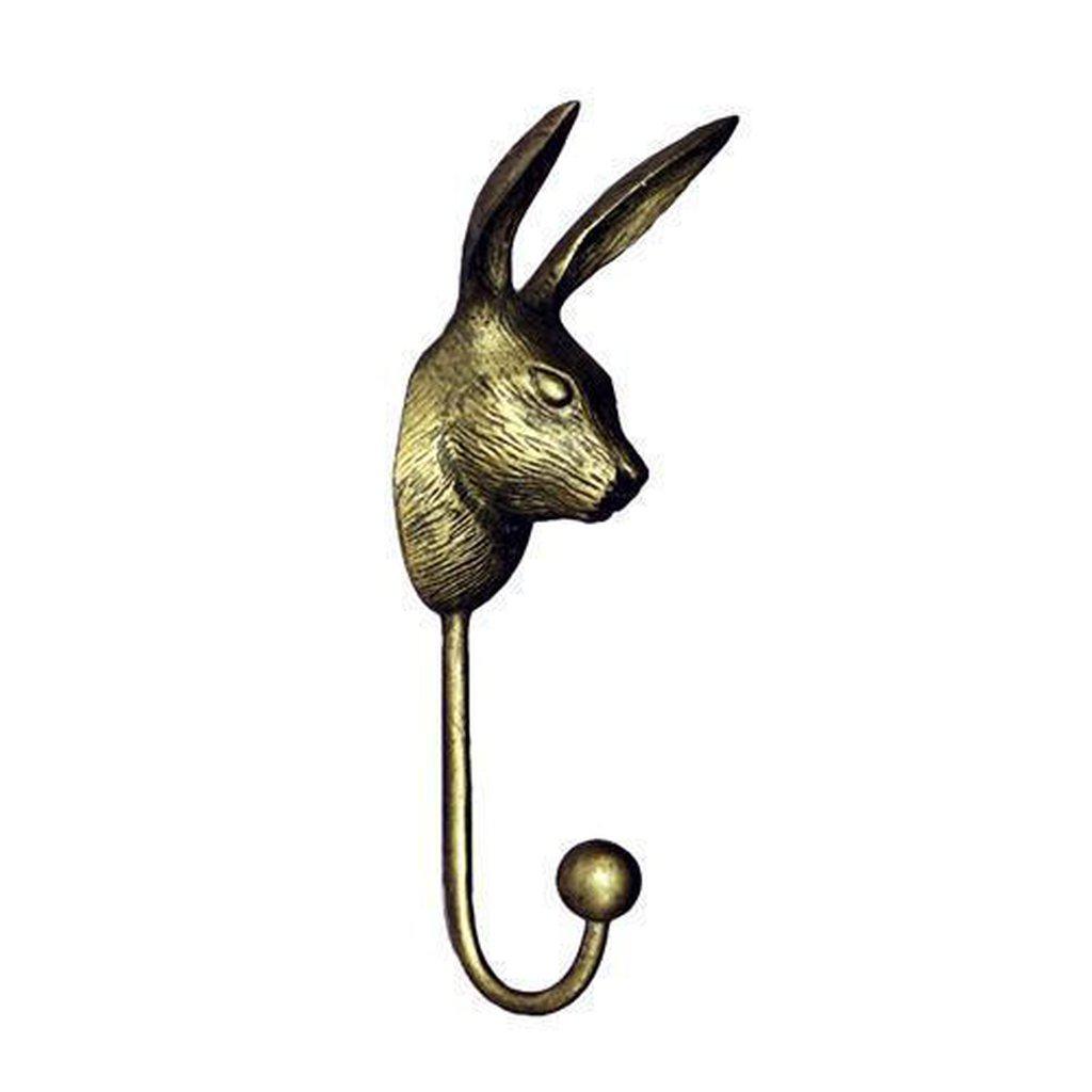 Quirky Single Hare Hook - Brass-Beaumonde