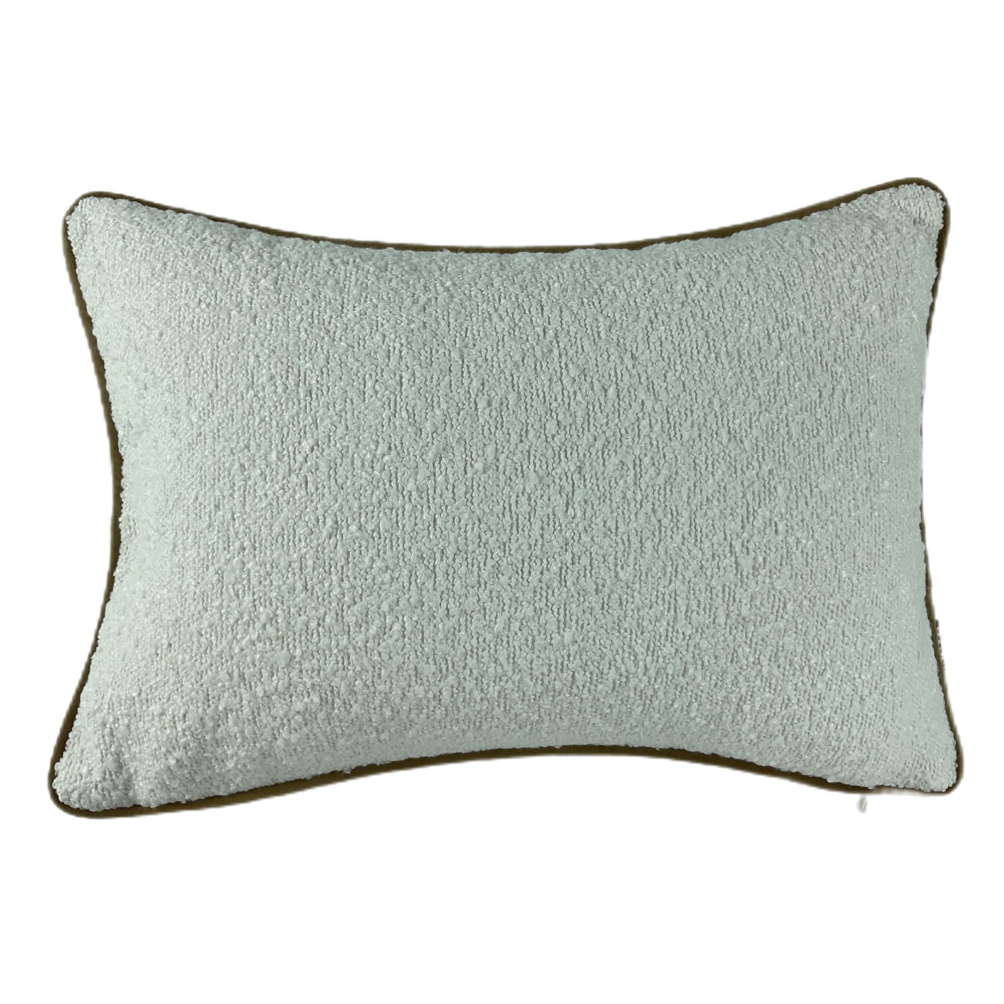Malini Double Sided Boucle Cushion With Contrast Coffee Piping