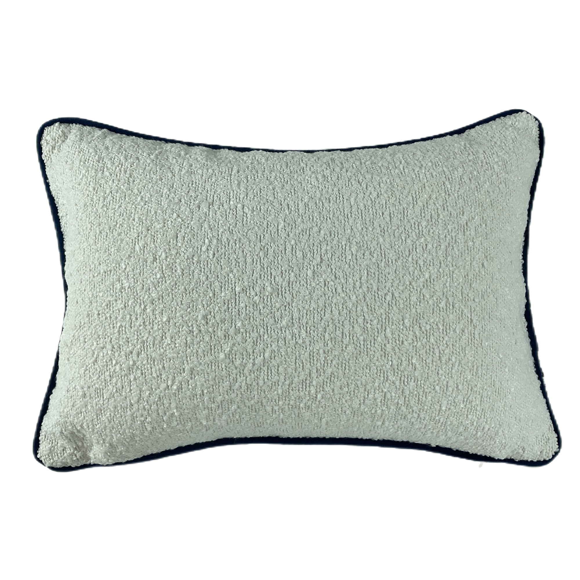 Malini Double Sided Boucle Cushion With Contrast Navy Piping