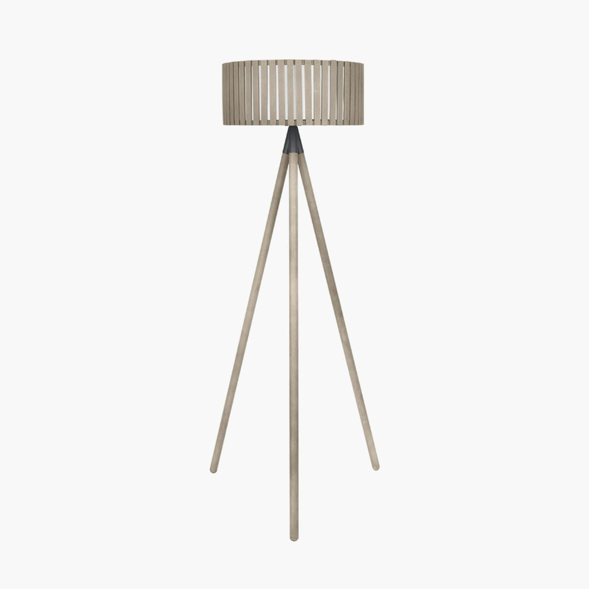 Pacific Lifestyle Rabanne Slatted Antique Wood Tripod Floor Lamp