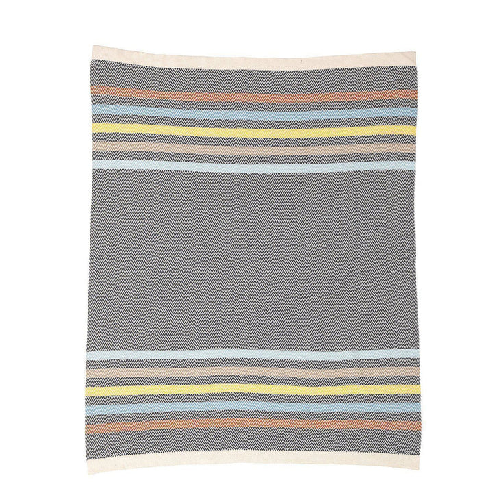Rainbow Striped Cotton Baby Blanket-Beaumonde