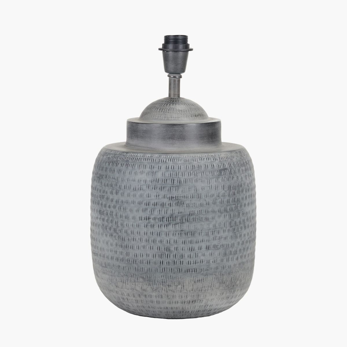 Pacific Lifestyle Raj Charcoal Grey Hammered Metal Urn Shaped Lamp Base