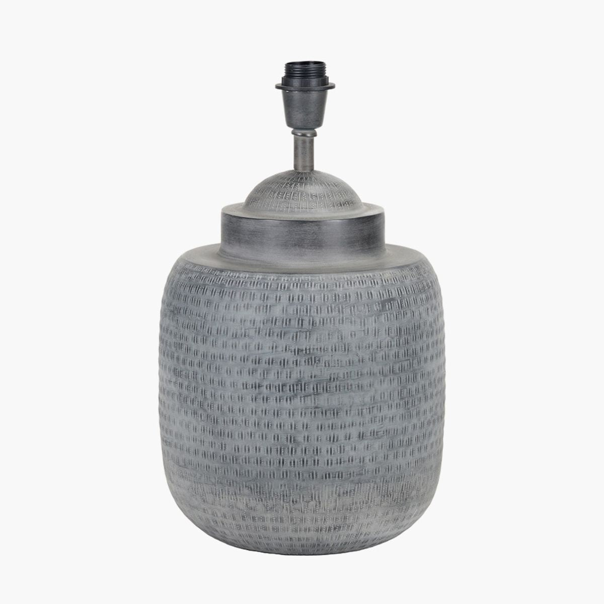 Pacific Lifestyle Raj Charcoal Grey Hammered Metal Urn Shaped Lamp Base
