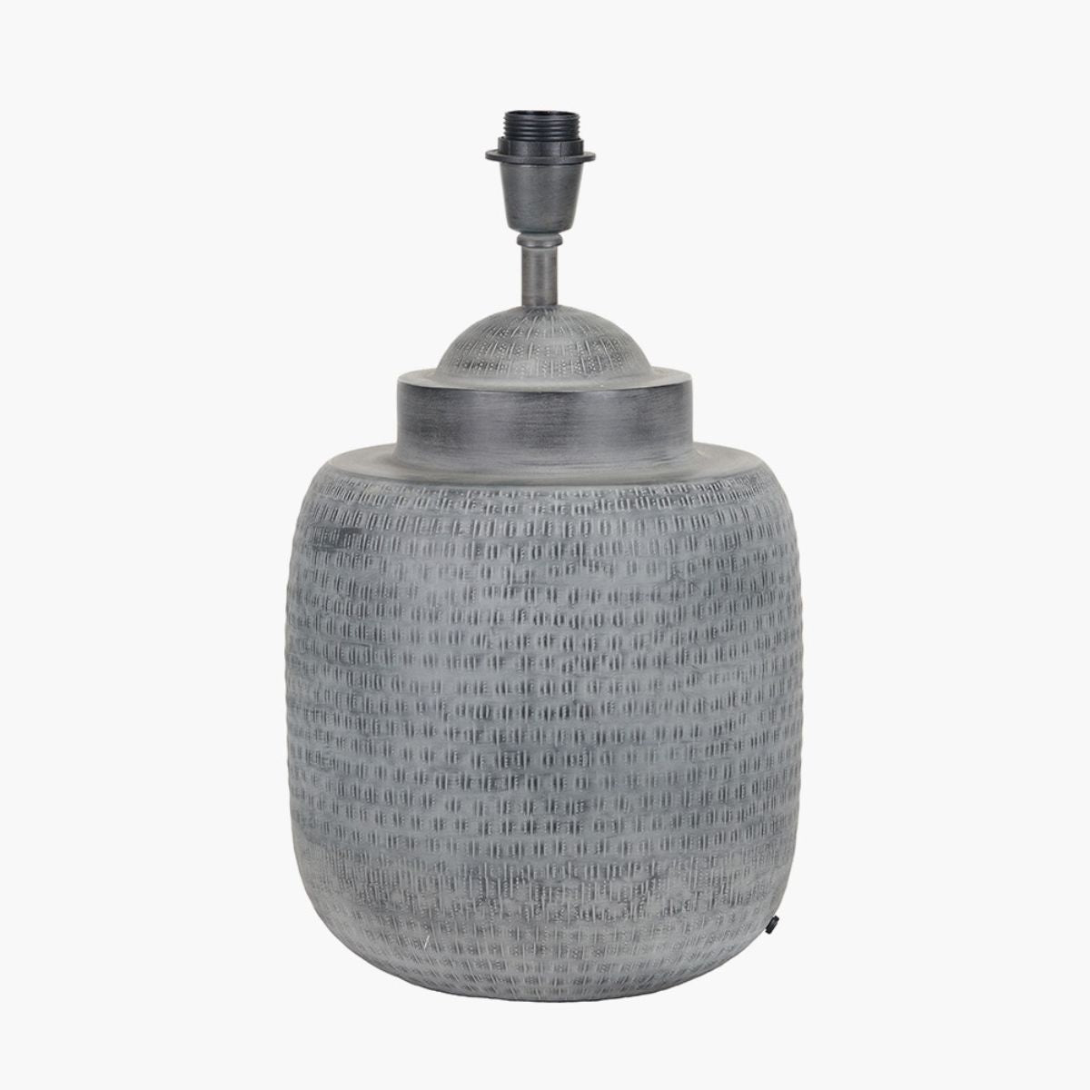 Pacific Lifestyle Raj Charcoal Grey Hammered Metal Urn Shaped Lamp Base