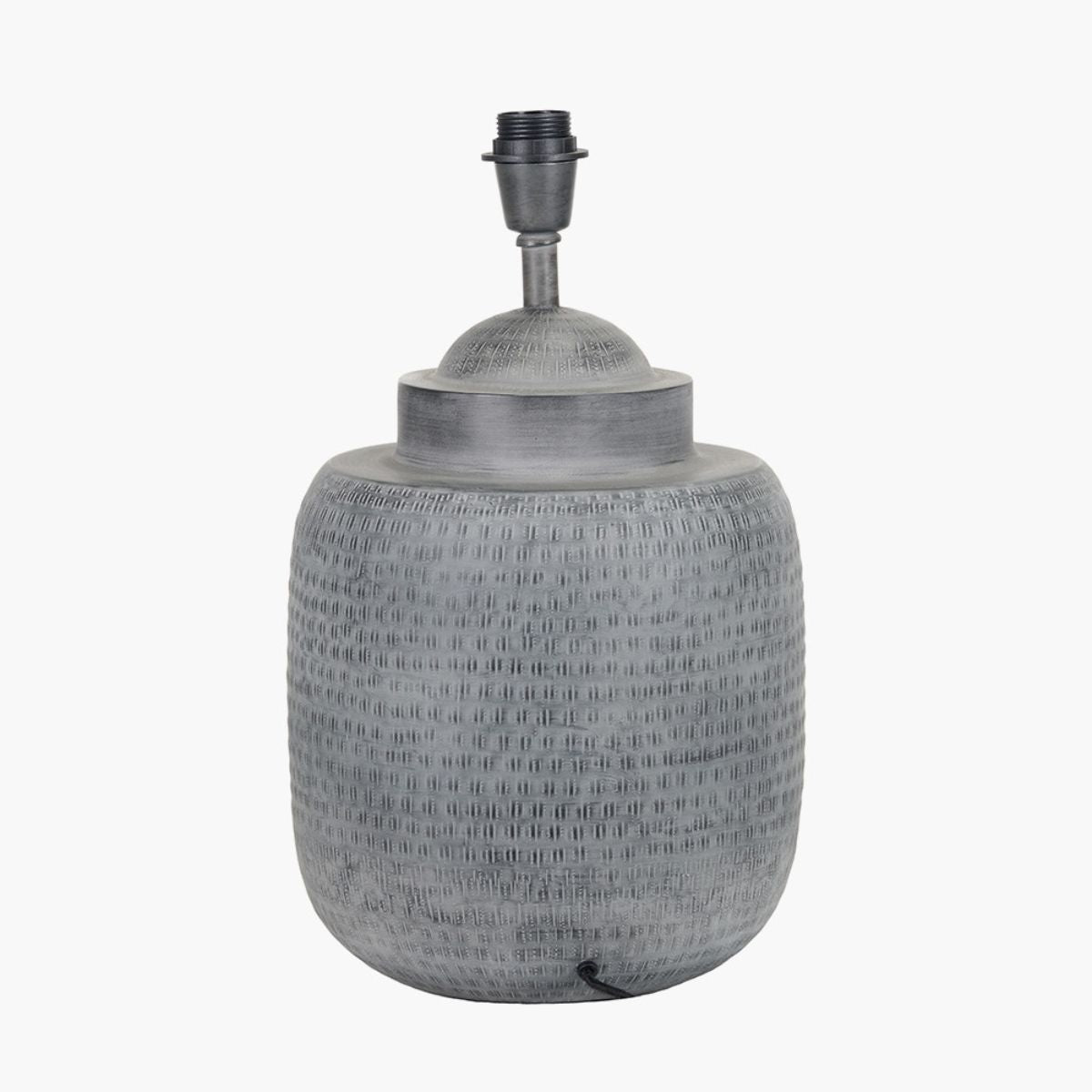 Pacific Lifestyle Raj Charcoal Grey Hammered Metal Urn Shaped Lamp Base