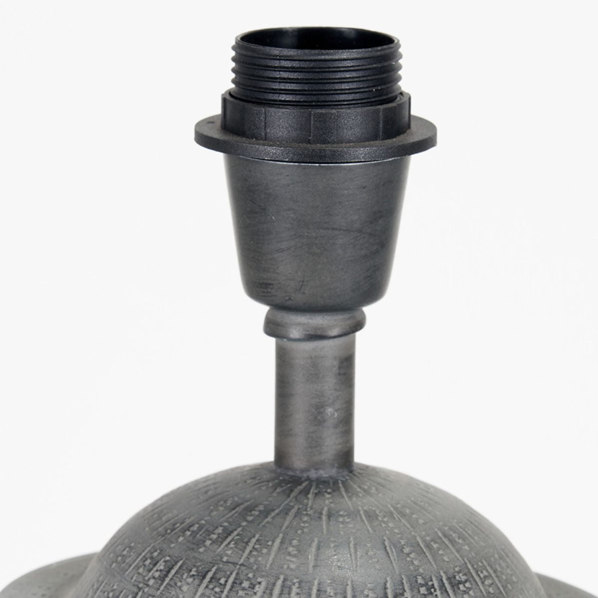 Pacific Lifestyle Raj Charcoal Grey Hammered Metal Urn Shaped Lamp Base