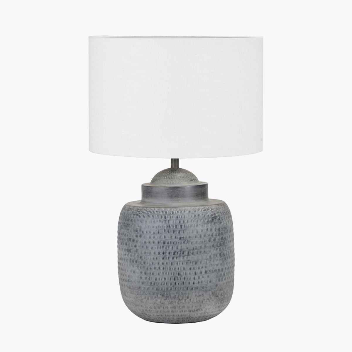 Pacific Lifestyle Raj Charcoal Grey Hammered Metal Urn Shaped Lamp Base