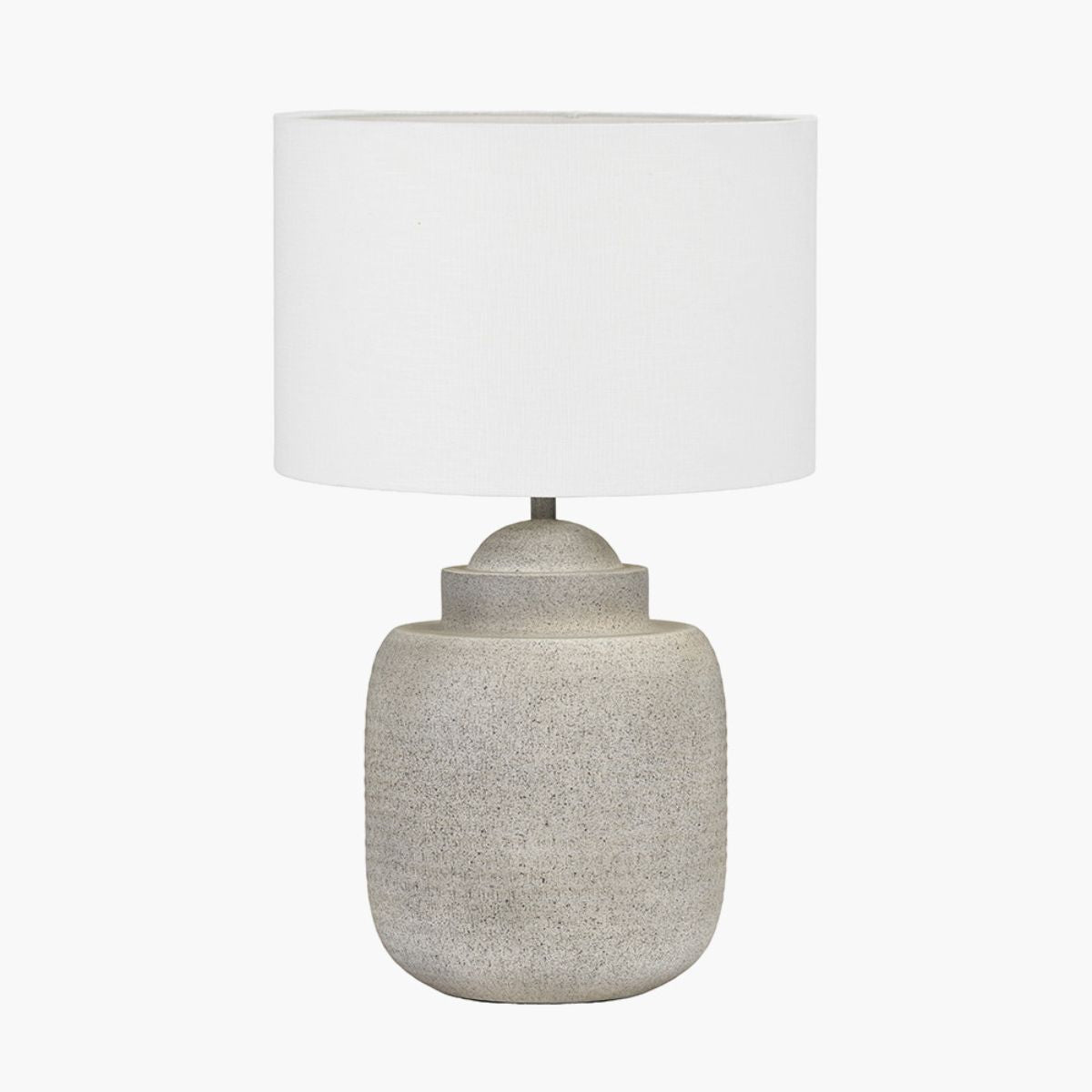 Pacific Lifestyle Raj Stone Grey Hammered Metal Urn Shaped Lamp Base