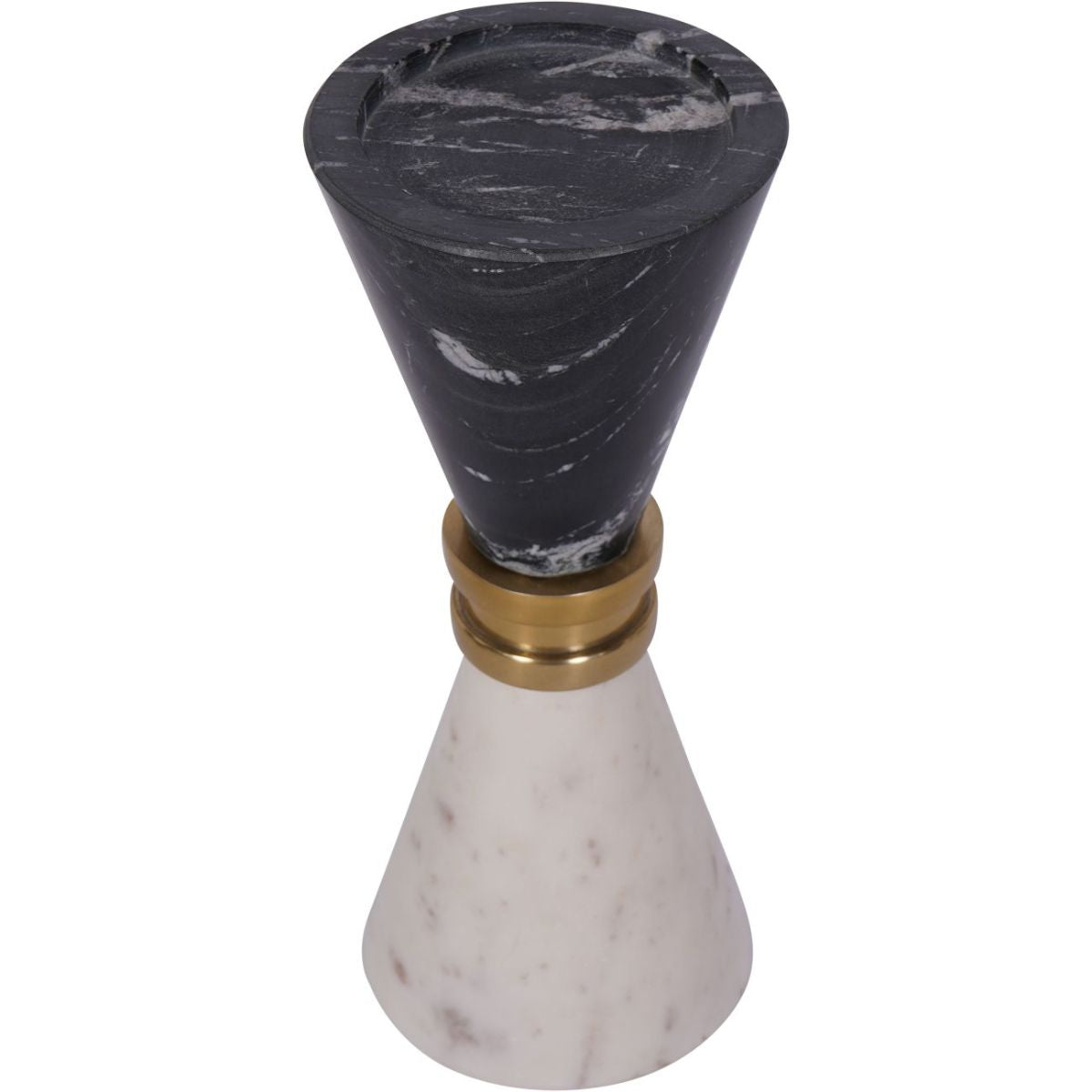 Libra Interiors Ravello Black & White Marble Candle Holder 21cm - Set of 2