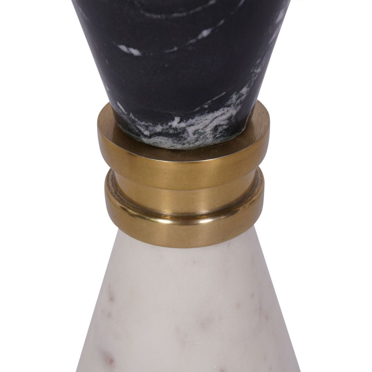 Libra Interiors Ravello Black & White Marble Candle Holder 21cm - Set of 2