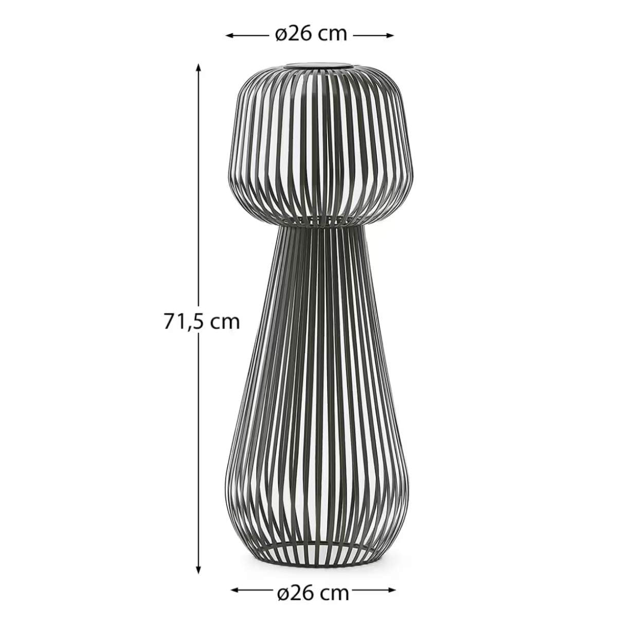 Kave Home Reiba green metal solar floor lamp