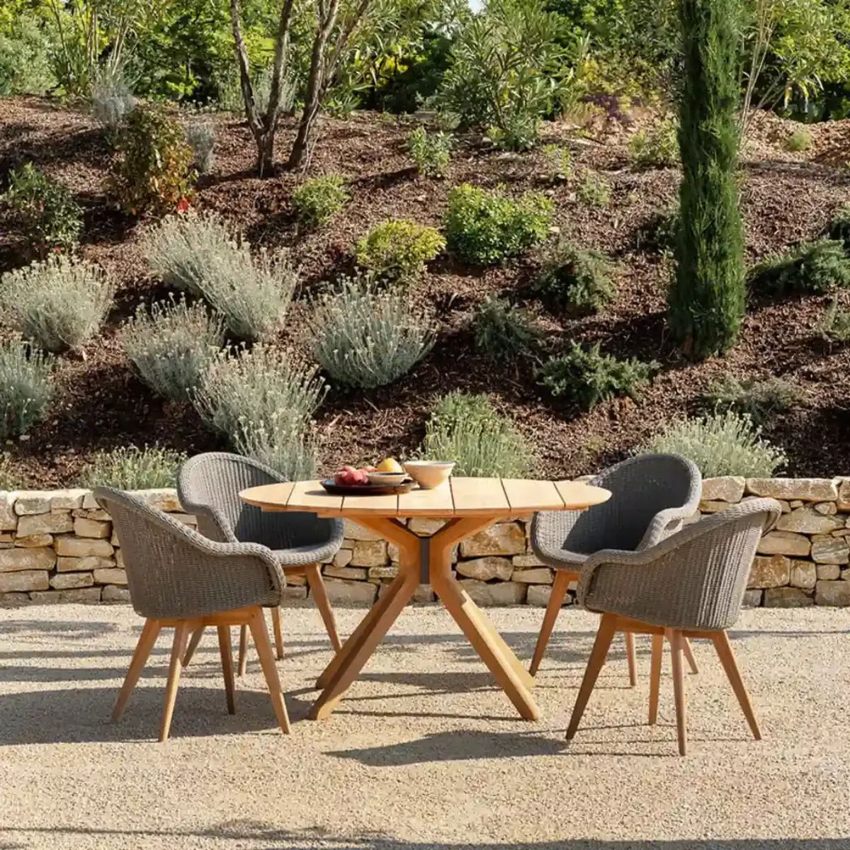 Vincent Shepherd Remi Outdoor Dining Chair | Teak Base | Grey