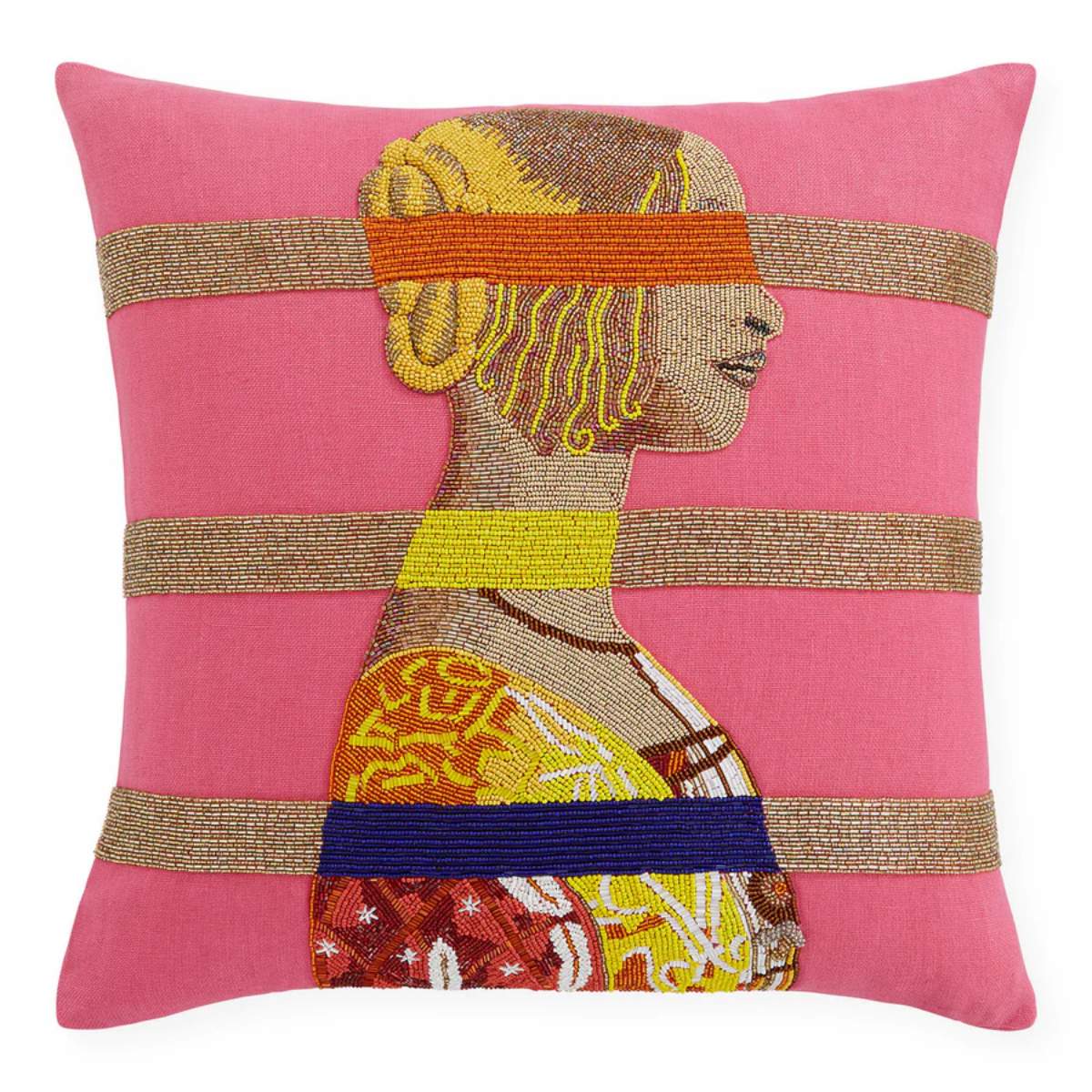 Jonathan Adler Renaissance Bars Beaded Cushion