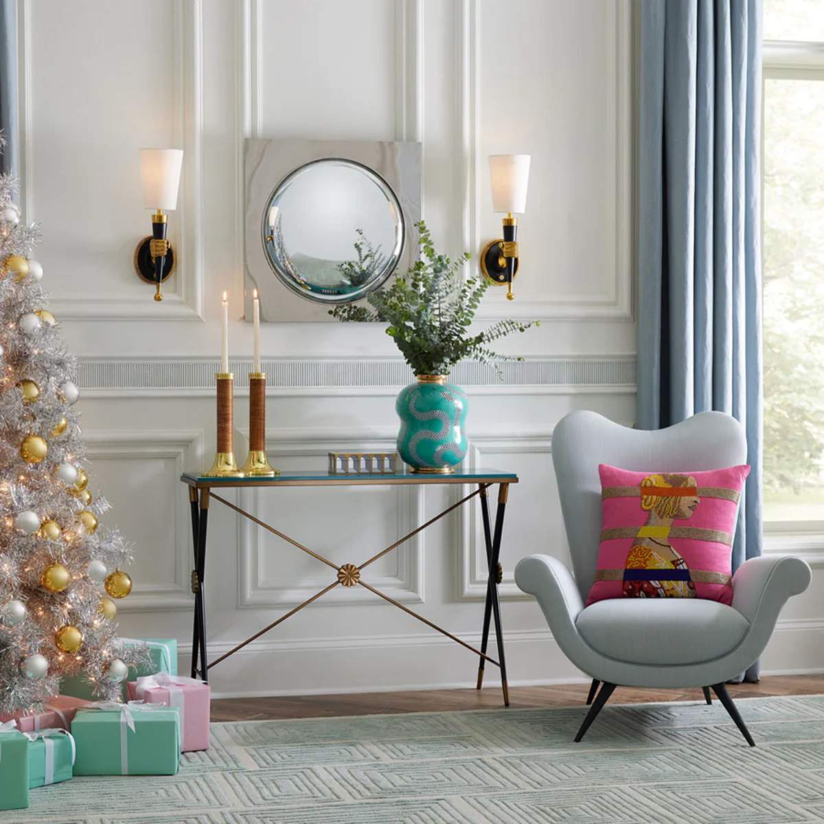 Jonathan Adler Renaissance Bars Beaded Cushion