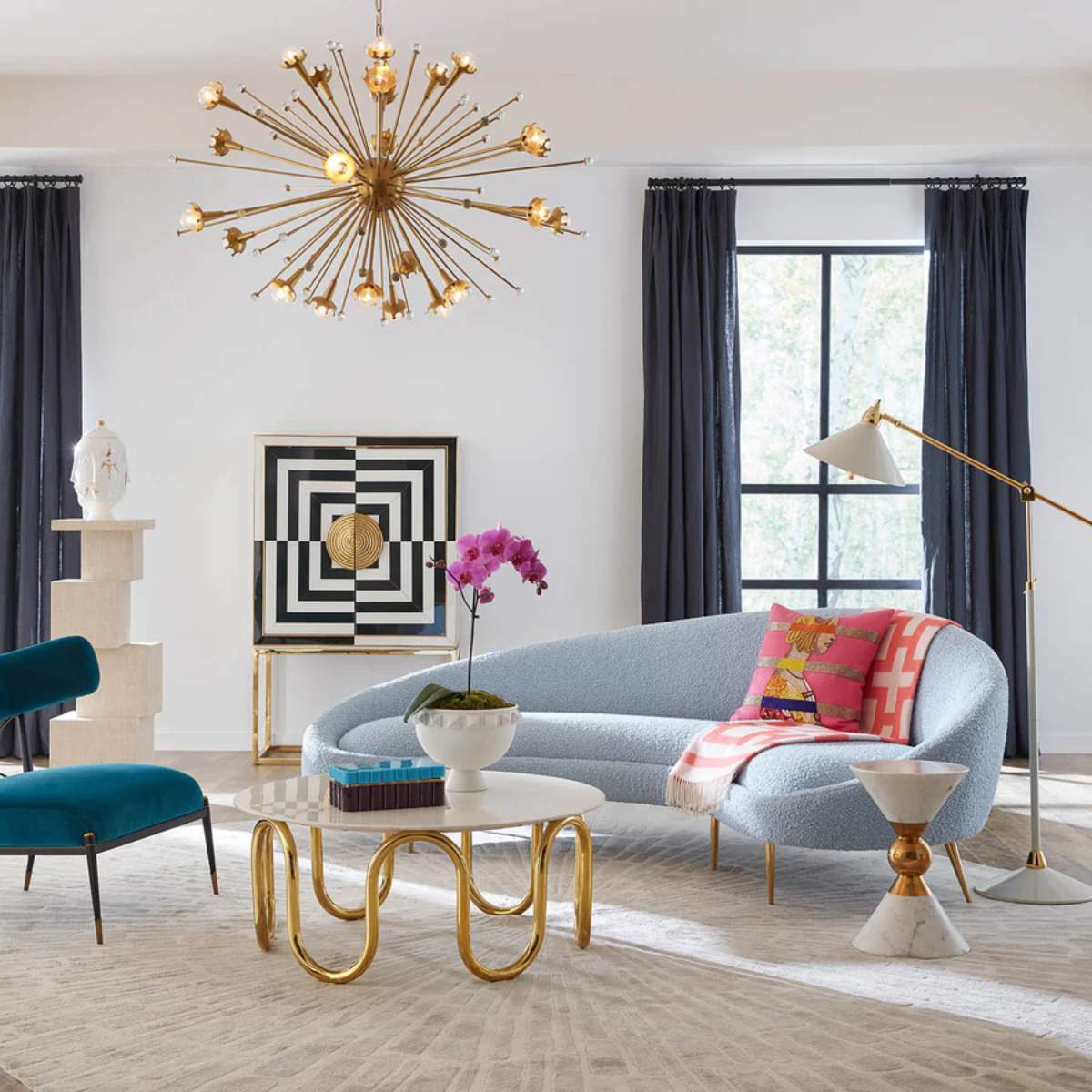 Jonathan Adler Renaissance Bars Beaded Cushion