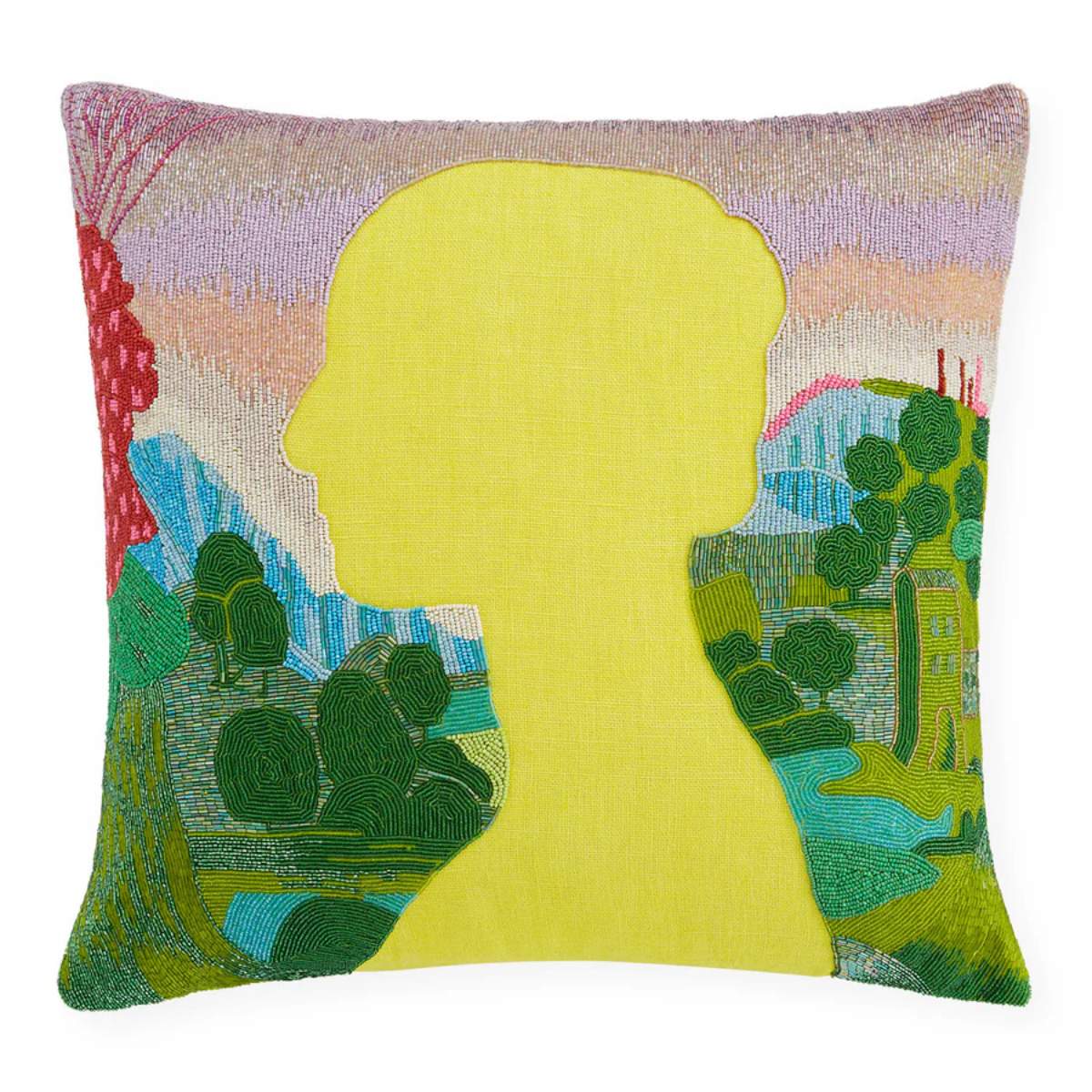Jonathan Adler Renaissance Landscape Beaded Cushion