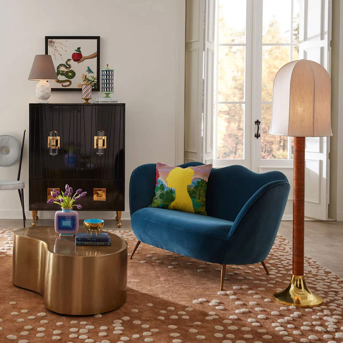 Jonathan Adler Renaissance Landscape Beaded Cushion