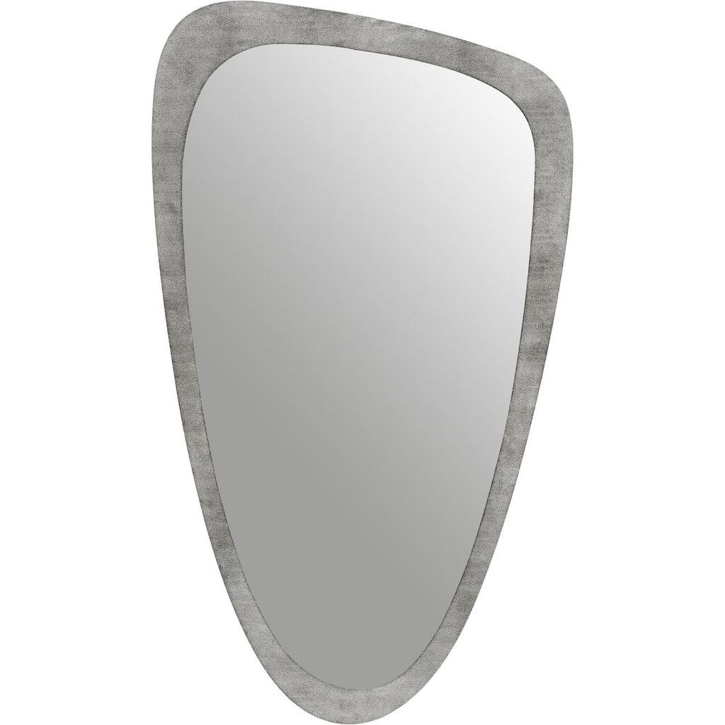 Reuleaux Iron Framed Abstract Wall Mirror Grey Finish Large 51x92cm-Beaumonde