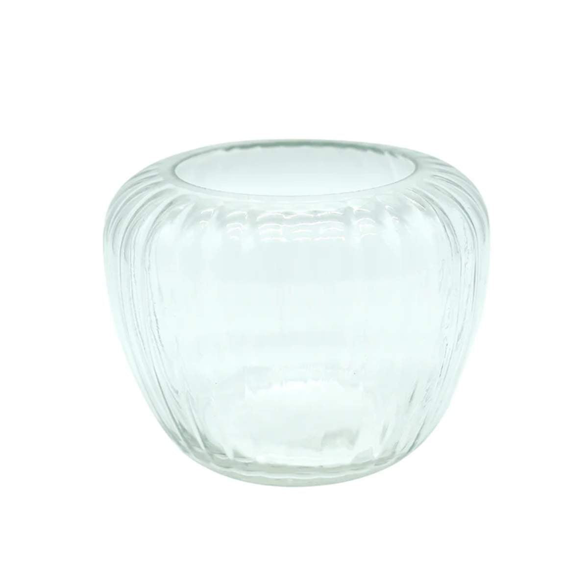 Mandauefoam Ribbed Clear Glass Vase