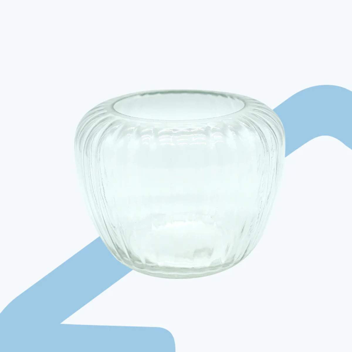 Mandauefoam Ribbed Clear Glass Vase